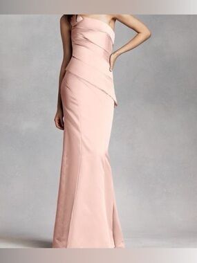 White by Vera Wang | Dresses | Long Oneshoulder Bridesmaid Dress With  Ruffles | Poshmark